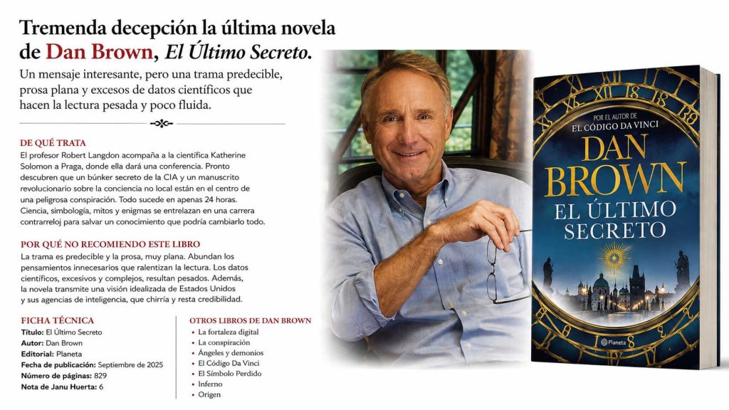 Reseña gráfica novela El último secreto 