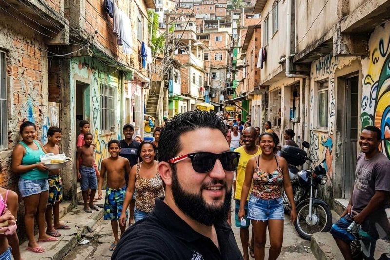 Janu Huerta en una favela en Rio de Janeiro Brasil
