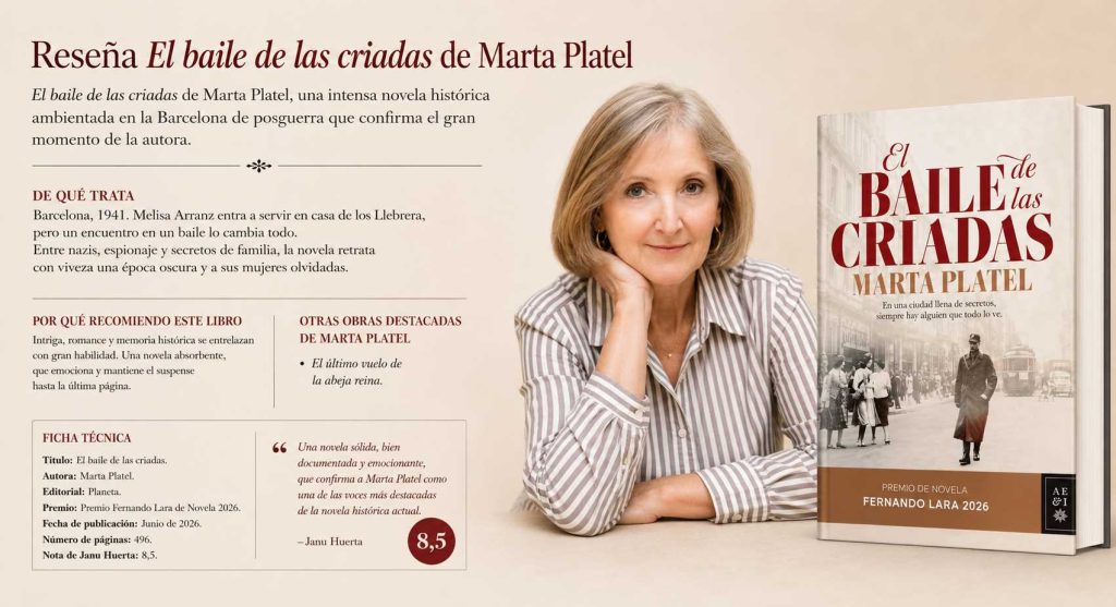Reseña grafica de la novela El baile de las criadas de Marta Platel de Janu Huerta