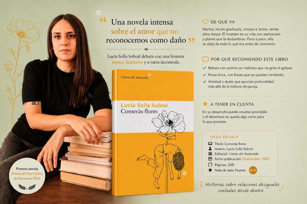 Reseña gráfica novela Comerás Flores