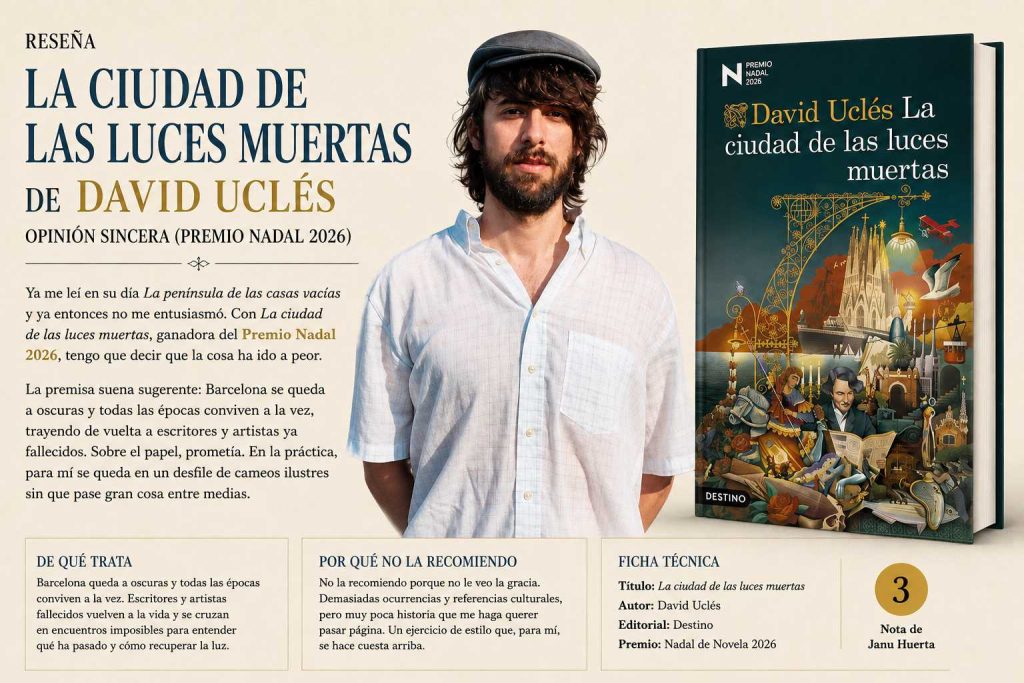 Reseña gráfica novela La ciudad de las luces muertas de David Uclés