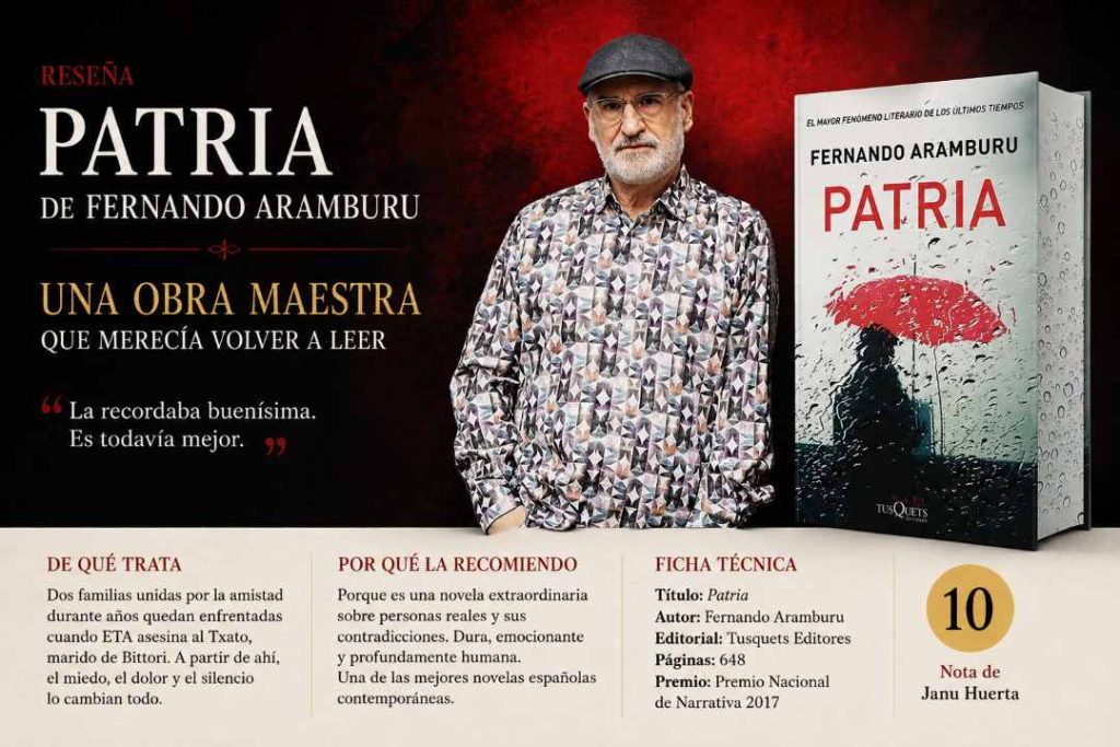 Reseña gráfica novela Patria de Fernando Aramburu